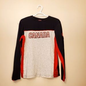 🔥NWOT Canada Weather Gear Black Gray & Red Long Sleeve T-shirt - Men US Small